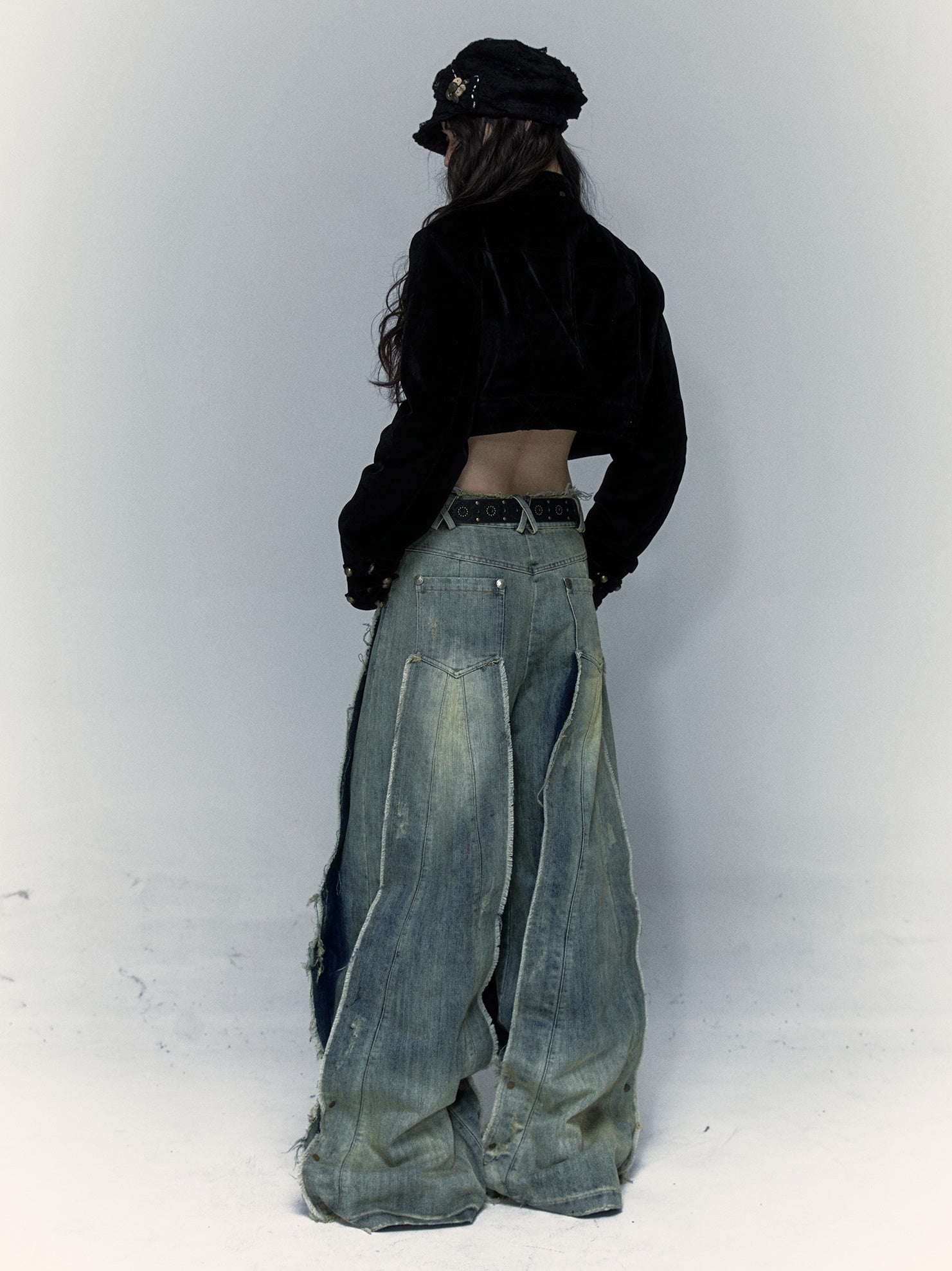 Washed Old Street Loose Wide Leg Jeans
