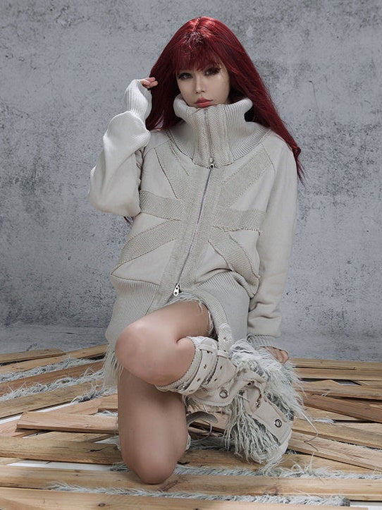 LOOSE STREET HIGH-NECK ZIP-UP JACKET