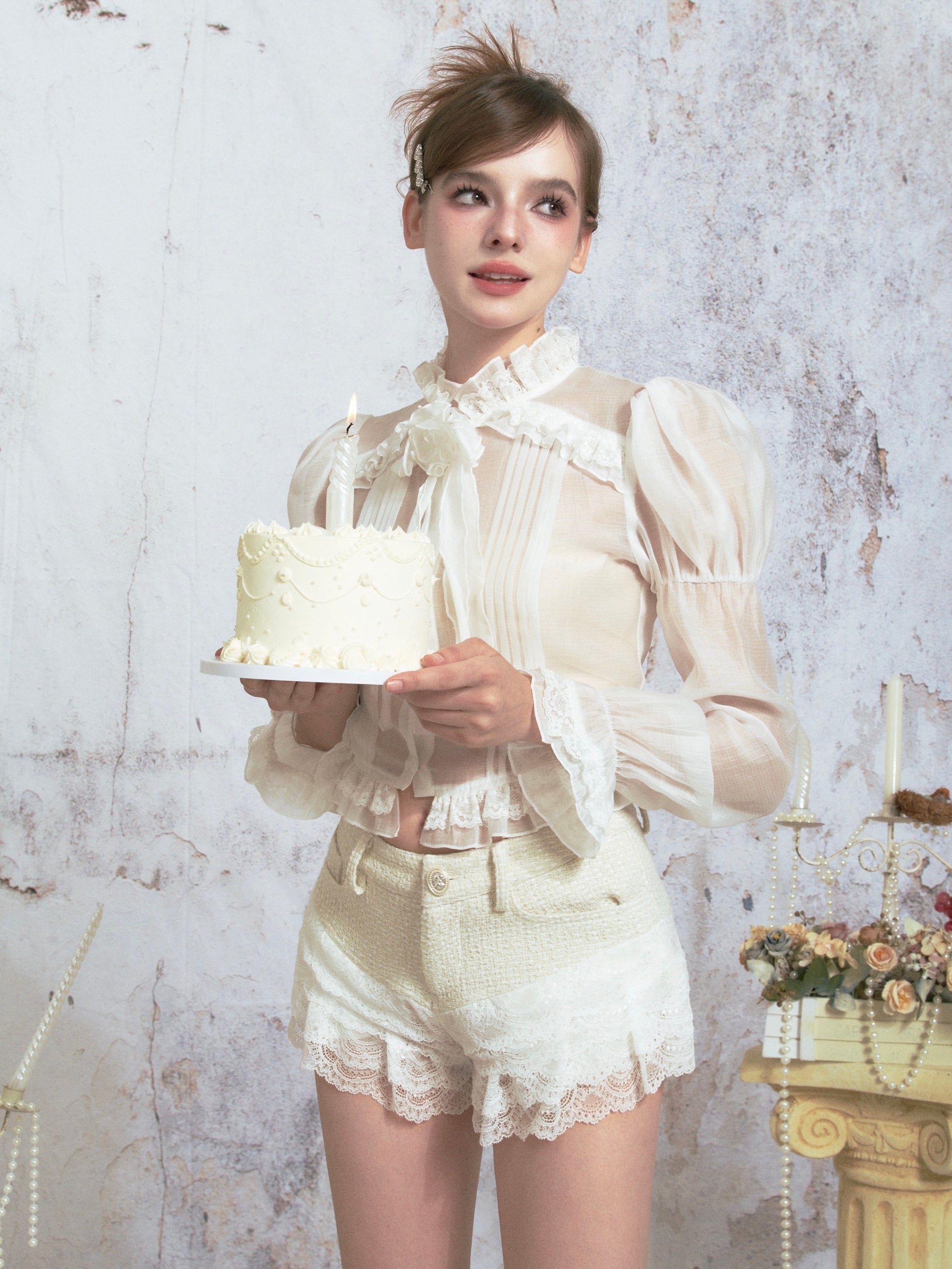 Chiffon Space Palace Style Puffarmhemd