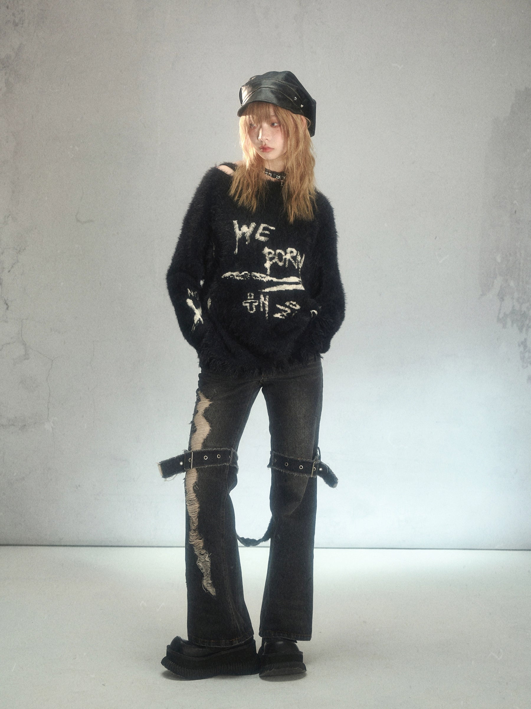 Punk Graffiti Niche Loose Pullover