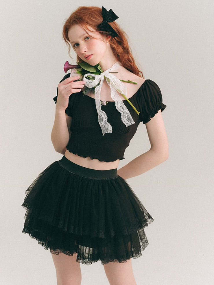 에어리 레이스 발레 투투 스커트