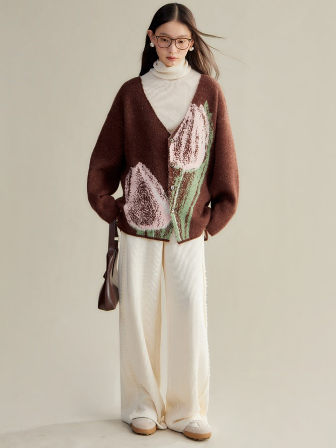 니트 레이스 해협 캐주얼 바지