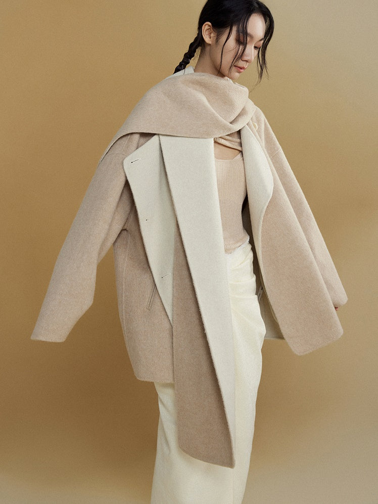 Lose dopplyfalted Schal doppelseitiger Mantel