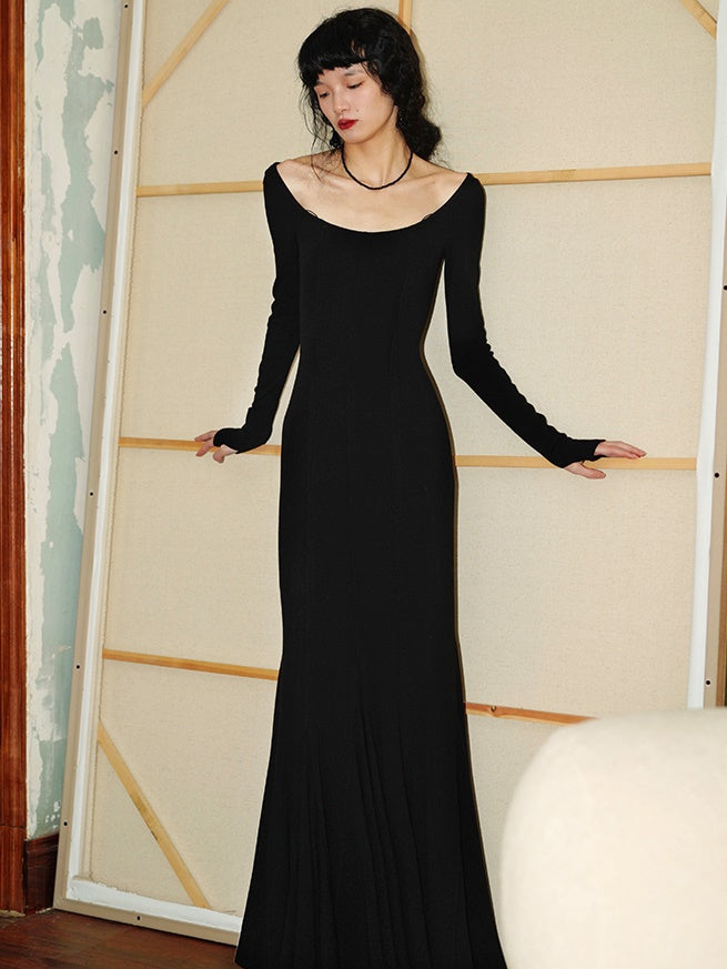 레이스를 훔친 슬림 장거리 박격 인어 드레스