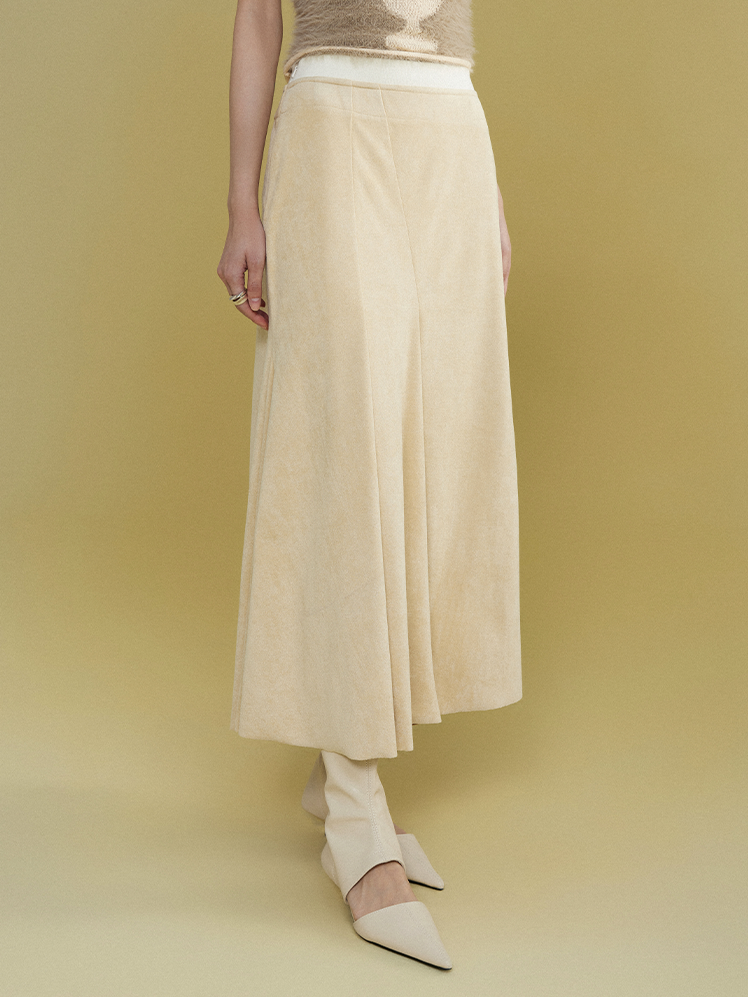 Suede Touch Patchwork Mermaid Skirt