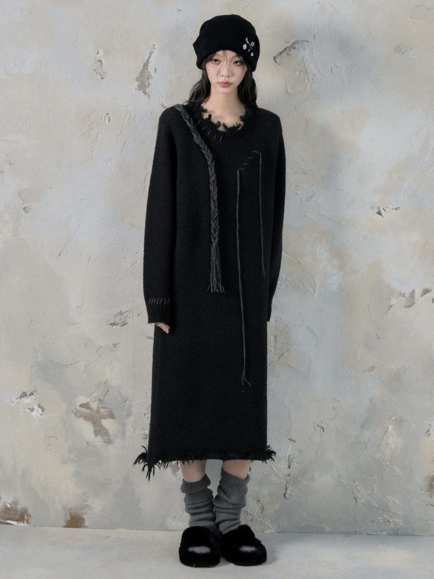 Twist Access Lose mittelgroßes Strickkleid