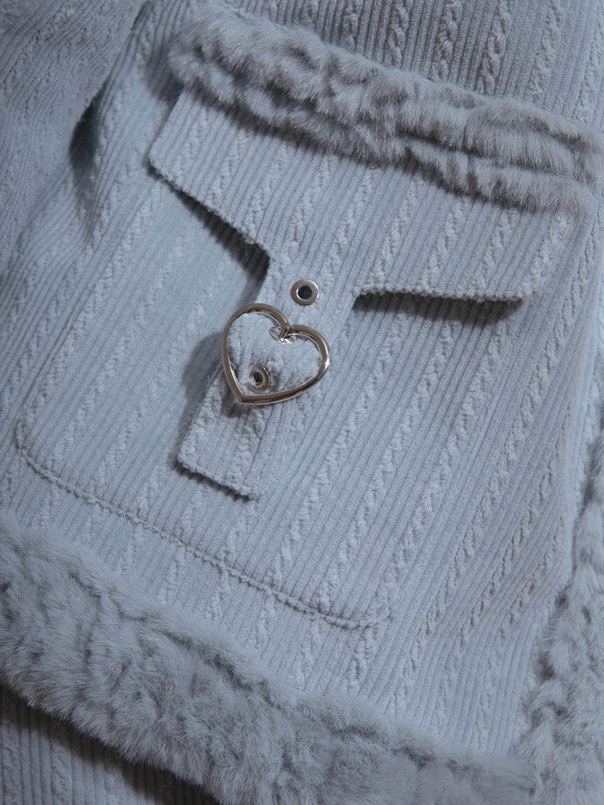 Corduroy BoA Collar Jacket & Skirt