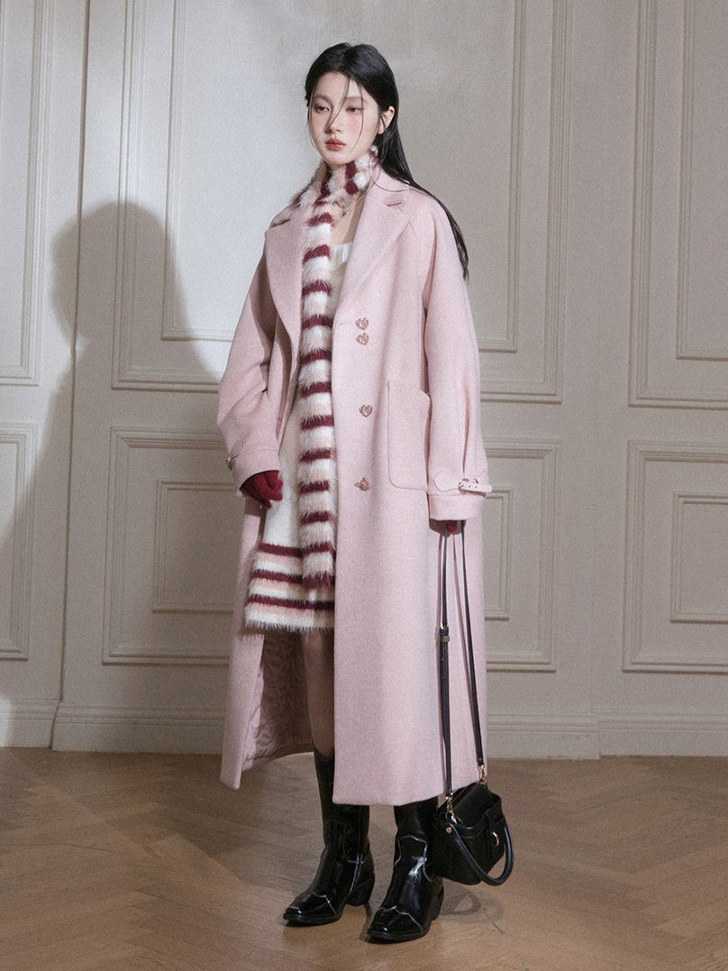 Gradient Border Sleeveress Fluffy Kleid & Schal