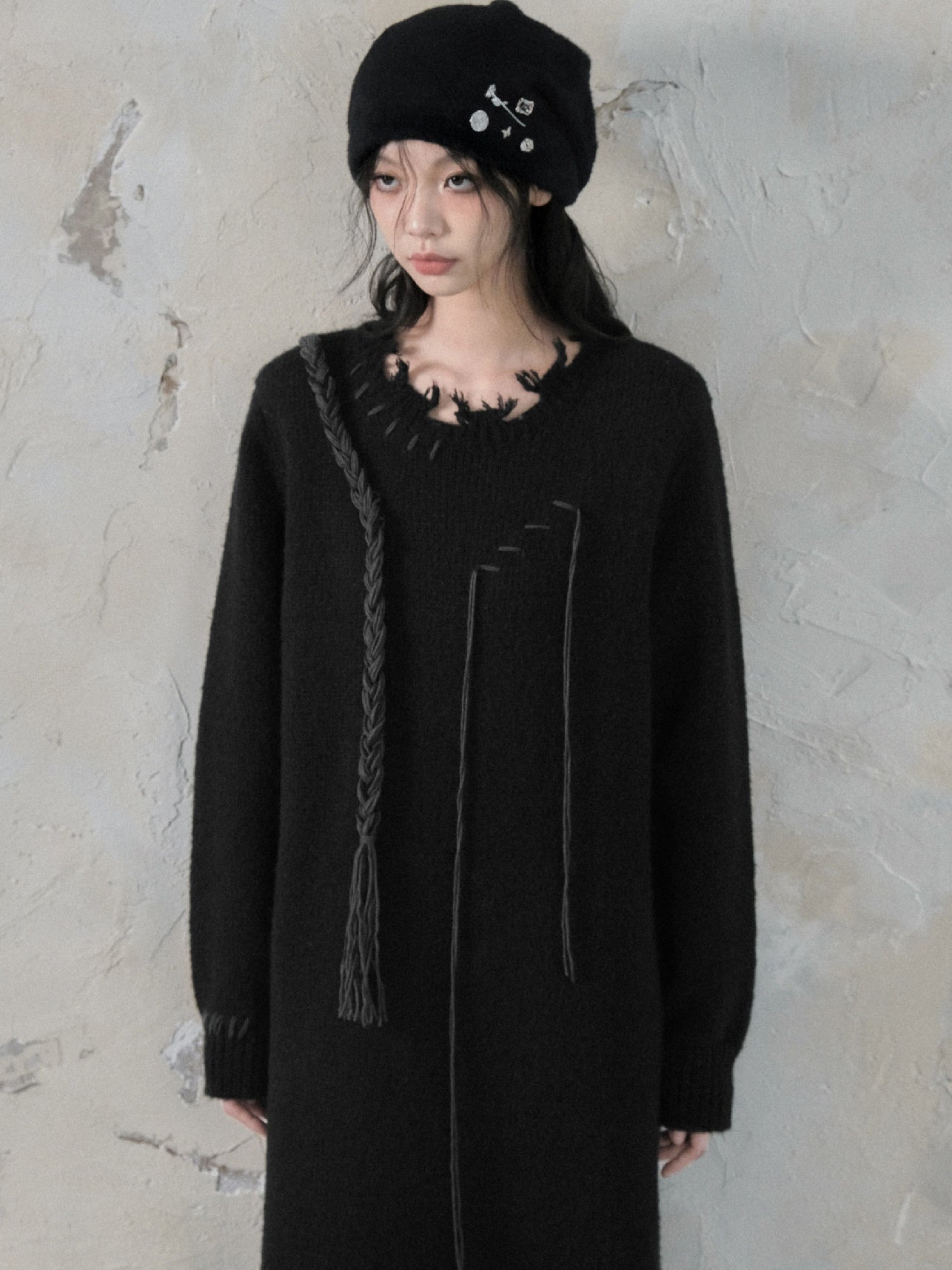 Twist Access Lose mittelgroßes Strickkleid