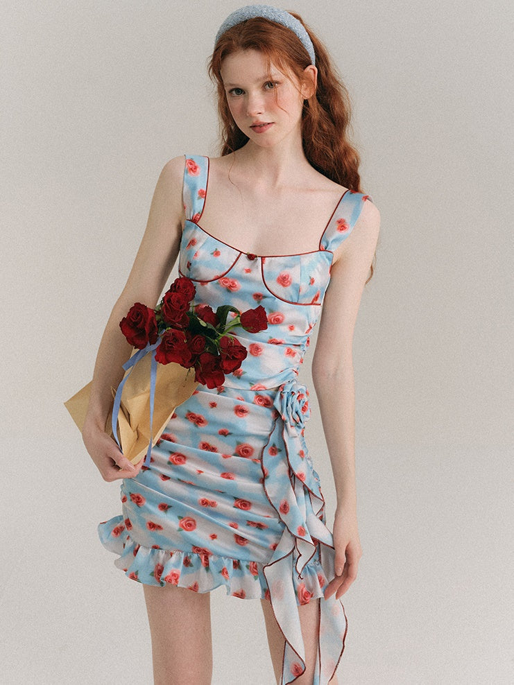 Painted Rose Floral Camisole & Drape Skirt