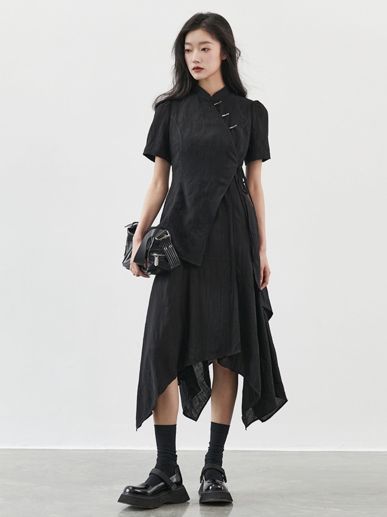 FRILL CACHECOEUR DRESS S ブラック - ワンピース