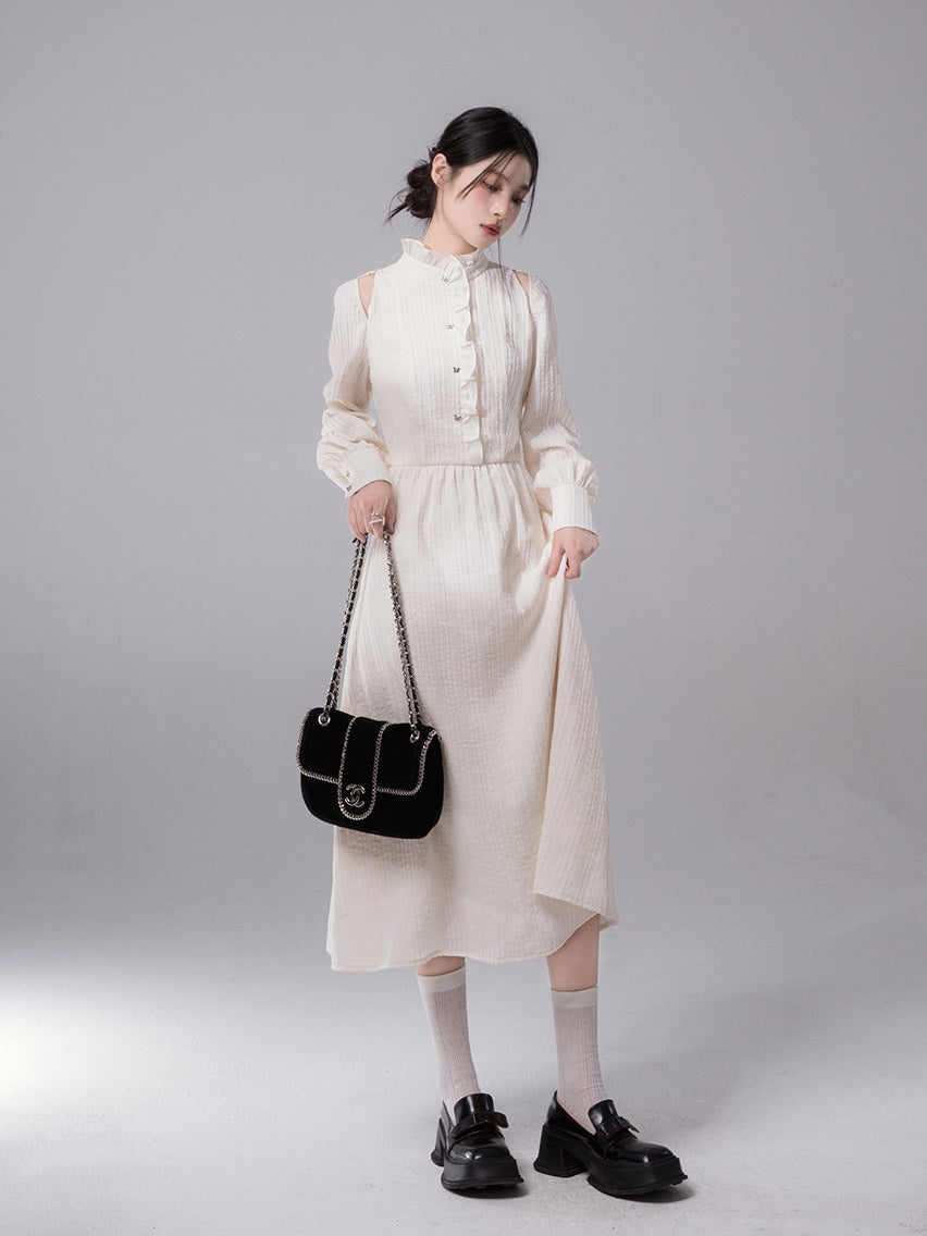 Frill Collar Tuck One-piece