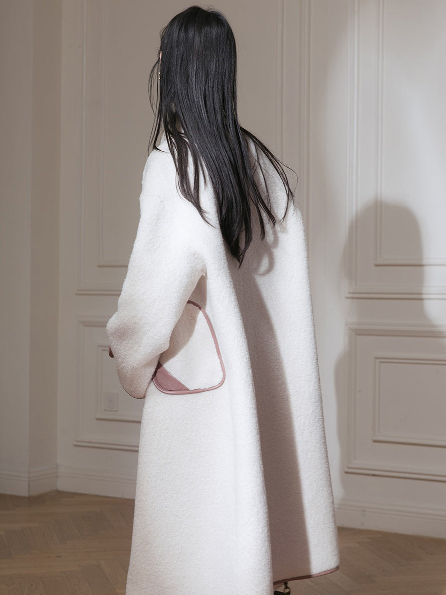 Piping Design Stand-Collar Long Coat