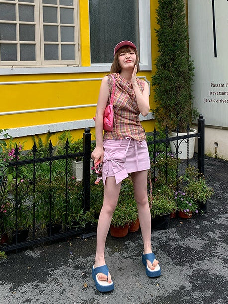 Jupe de mini-mécanir à taille basse en trois dimensions