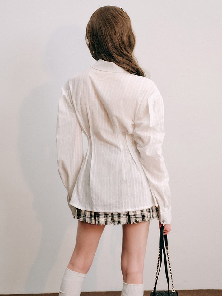 긴팔 허리 모양 셔츠