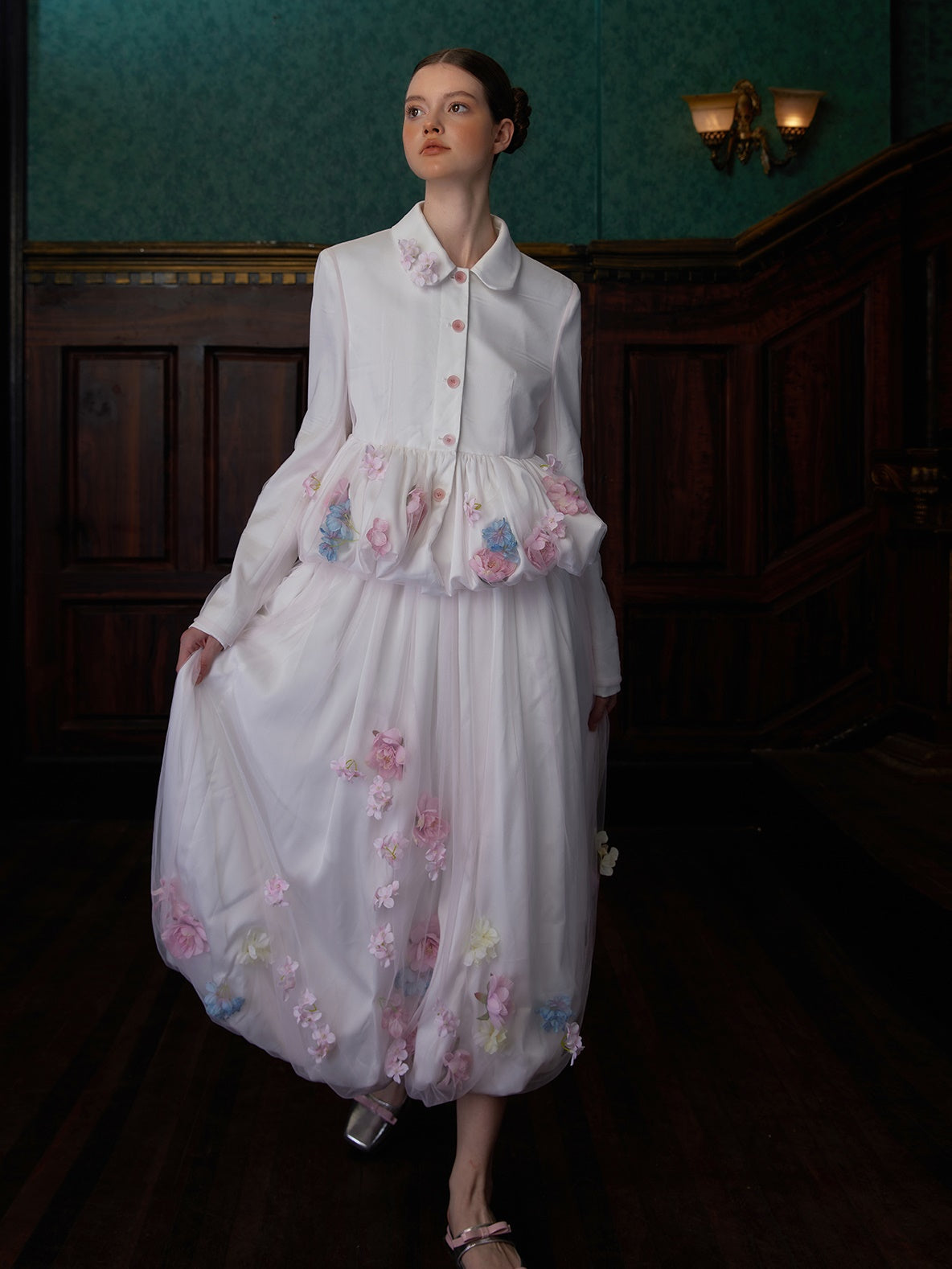 Mesh Double-layer Bud Jacket & Skirt