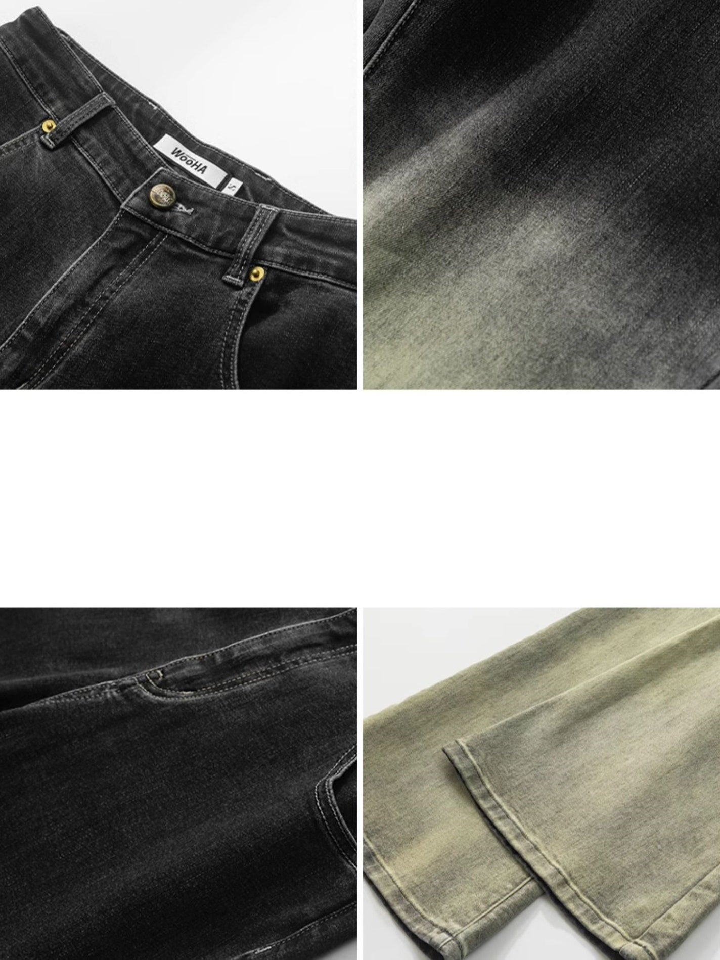 Heavy-duty Washed Micro-flare Gradient Jeans