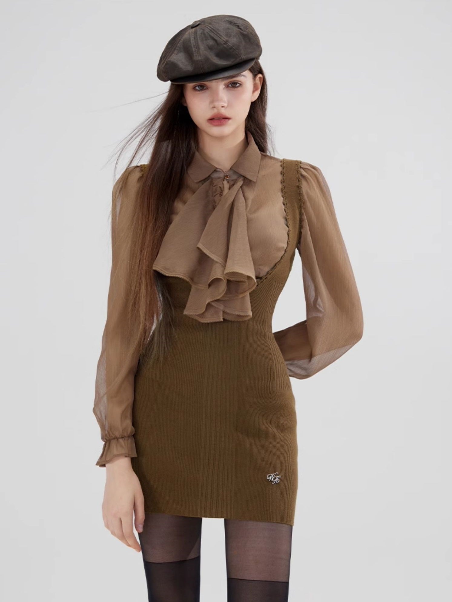 Knitted Tight Vest Skirt