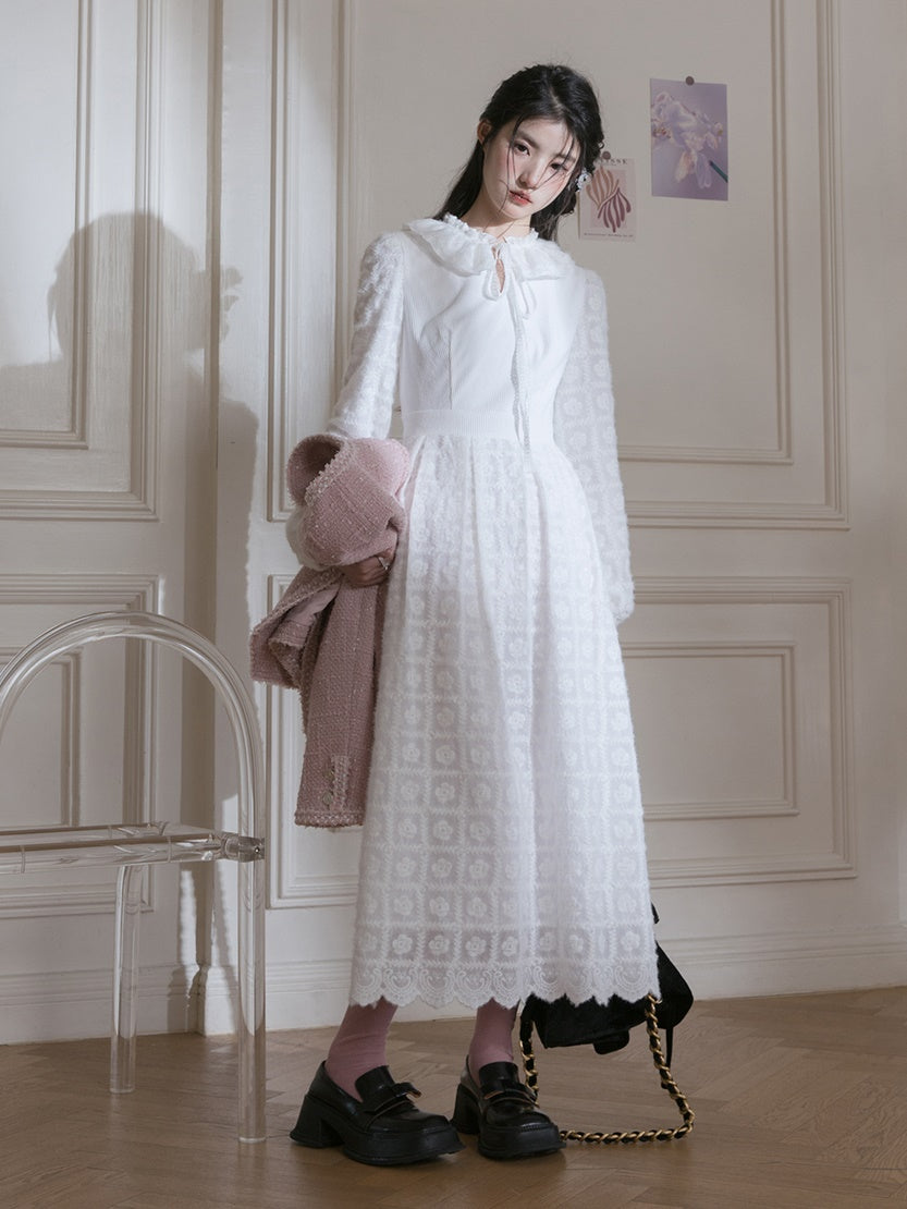 Plüsch gesticktes Kleid