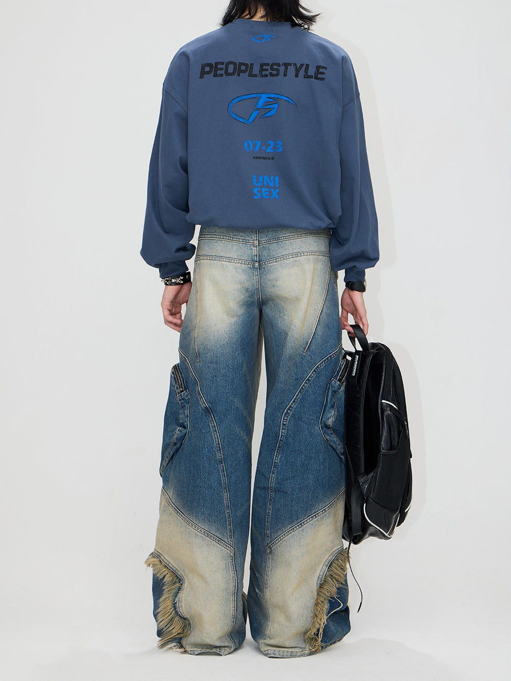 Pockets Rinse-dyed Work Jeans