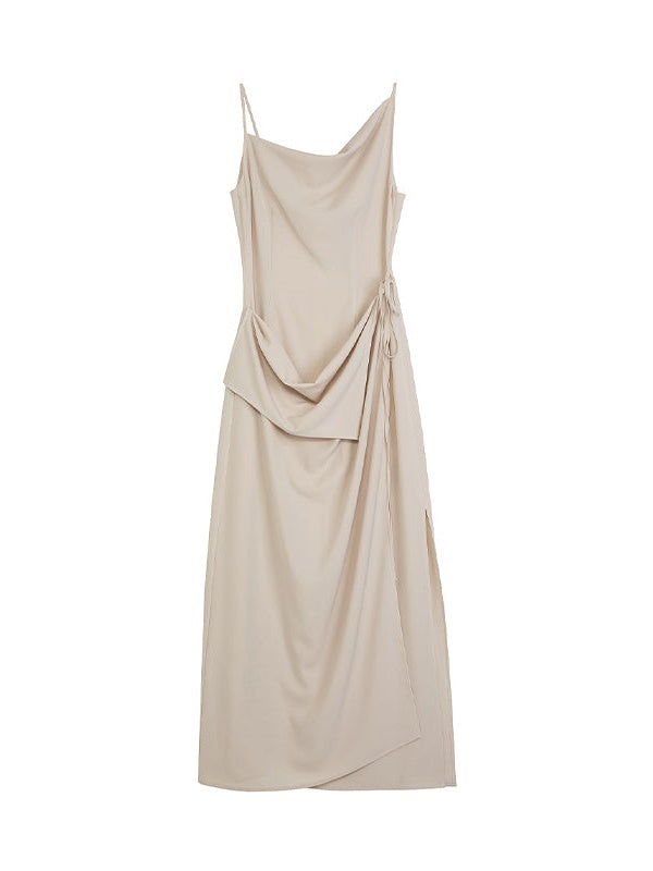 Seitenschlitz unregelmäßiges Hosenteilkleid