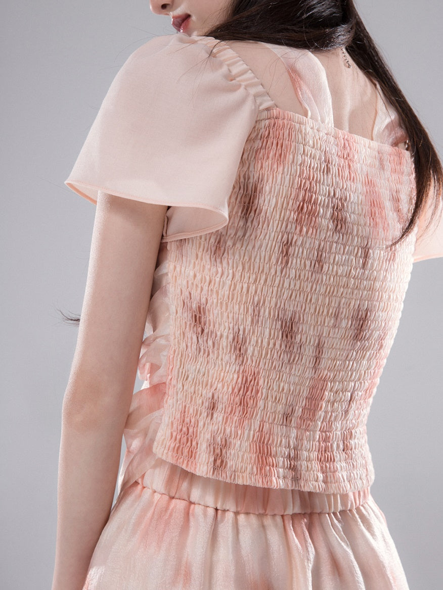 Top de gaze maca et configuration de la jupe de volants de commutation