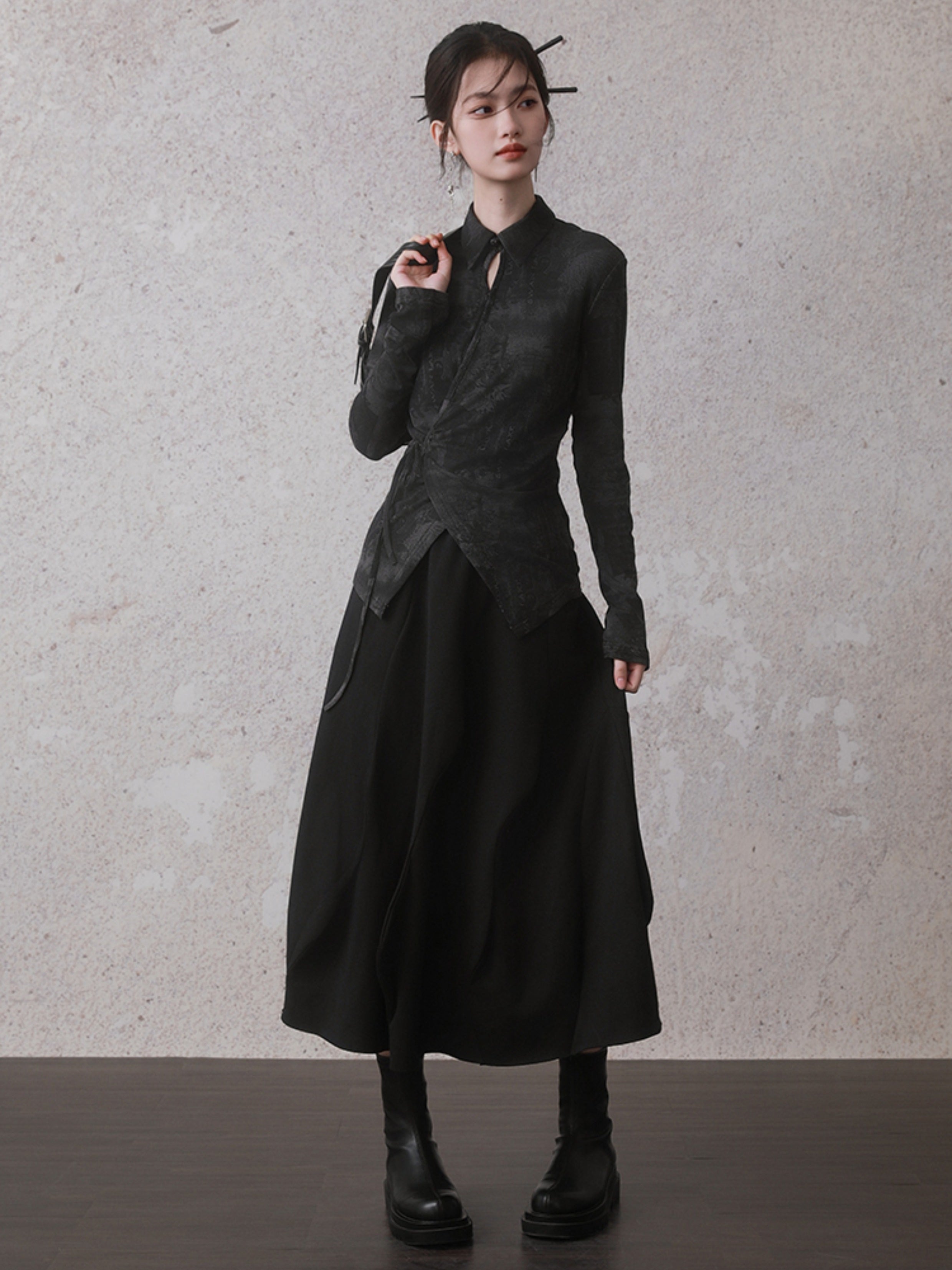 중국 스타일의 기울어 라팔 탑