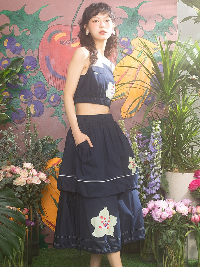 벚꽃 프린트 카미솔