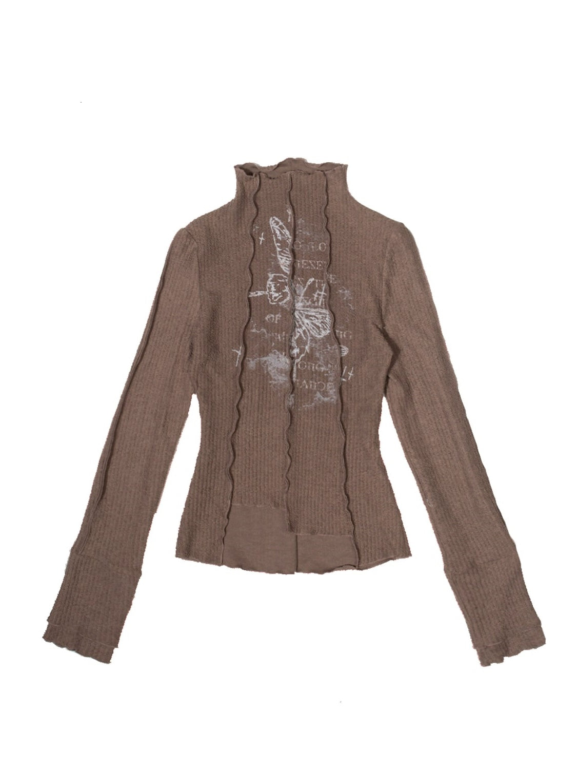 Retro hochhals gestrickte Langmischtischtop