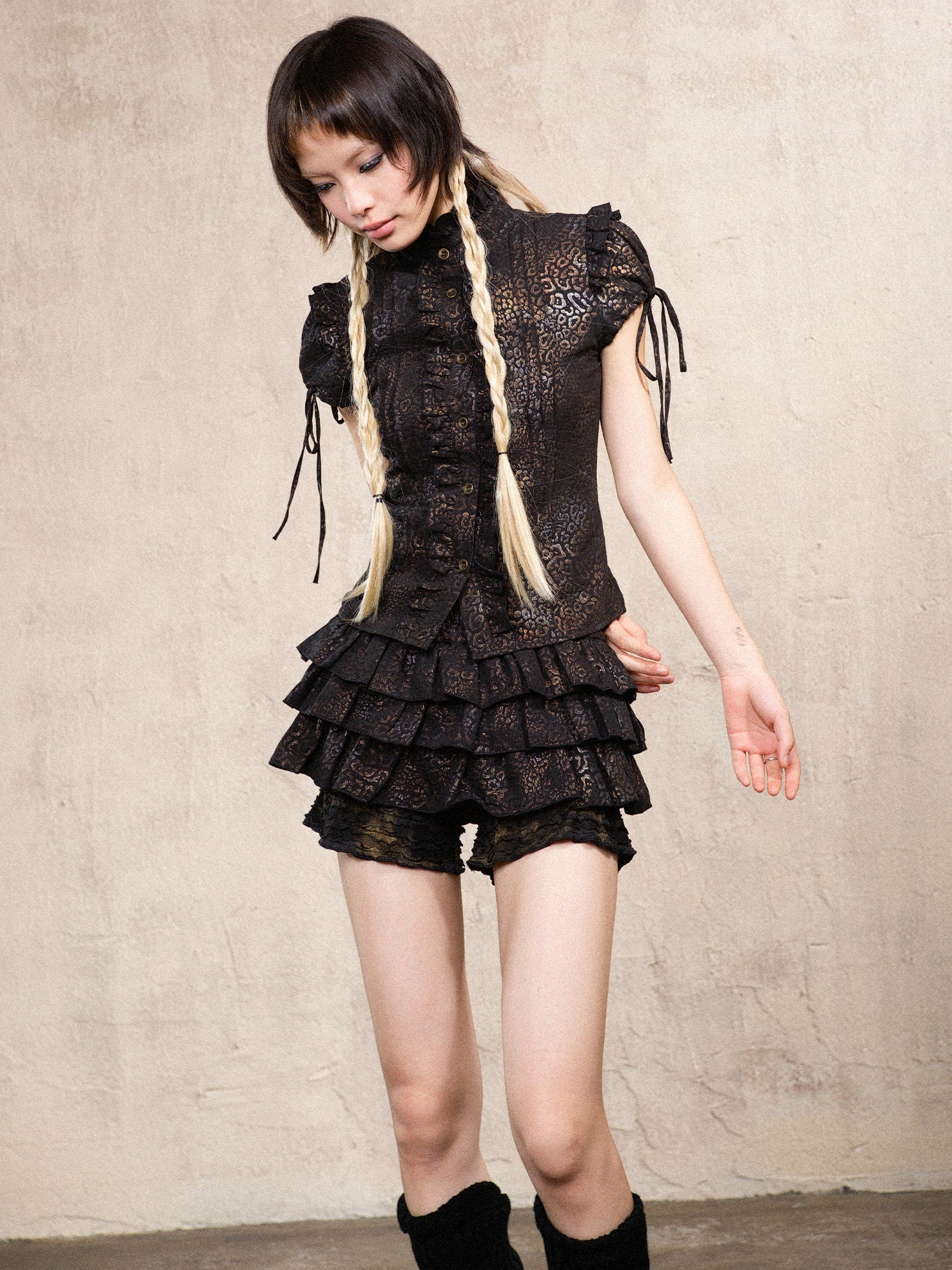 Leopard Cake Miniskirt Pants