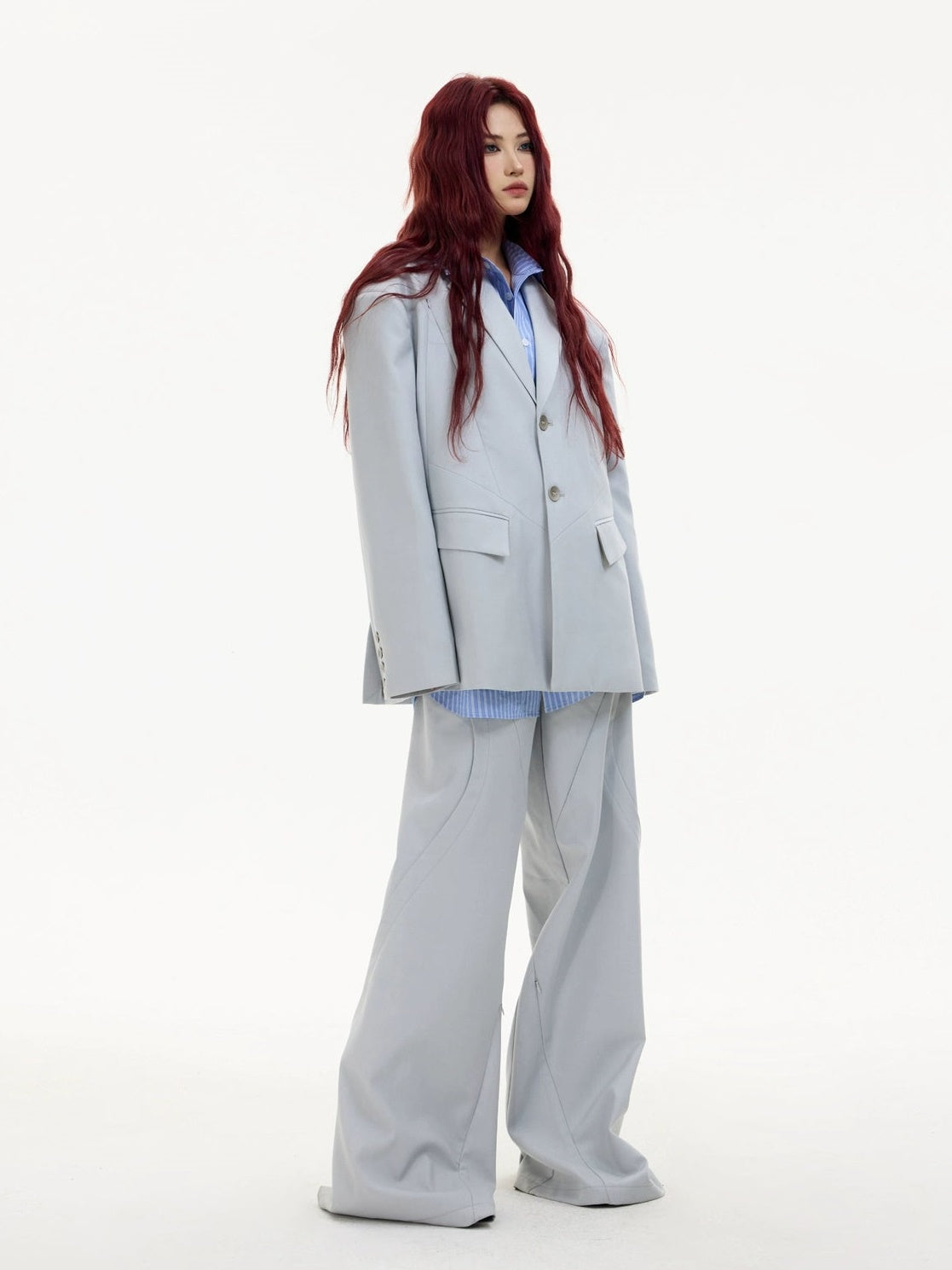 Hollow Flared Silhouette Wide-leg Pants & Hollow Design Jacket