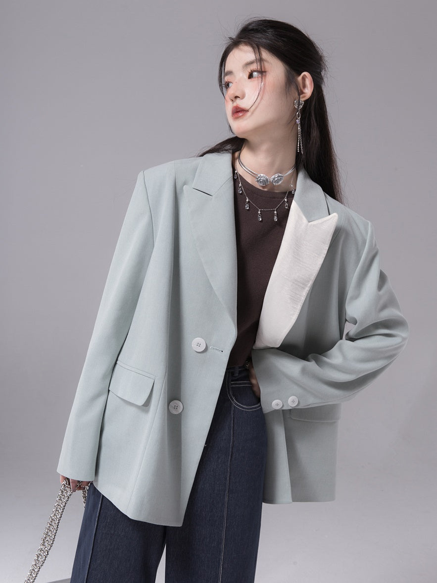 Contrast Fritillaria Color Loose Jacket