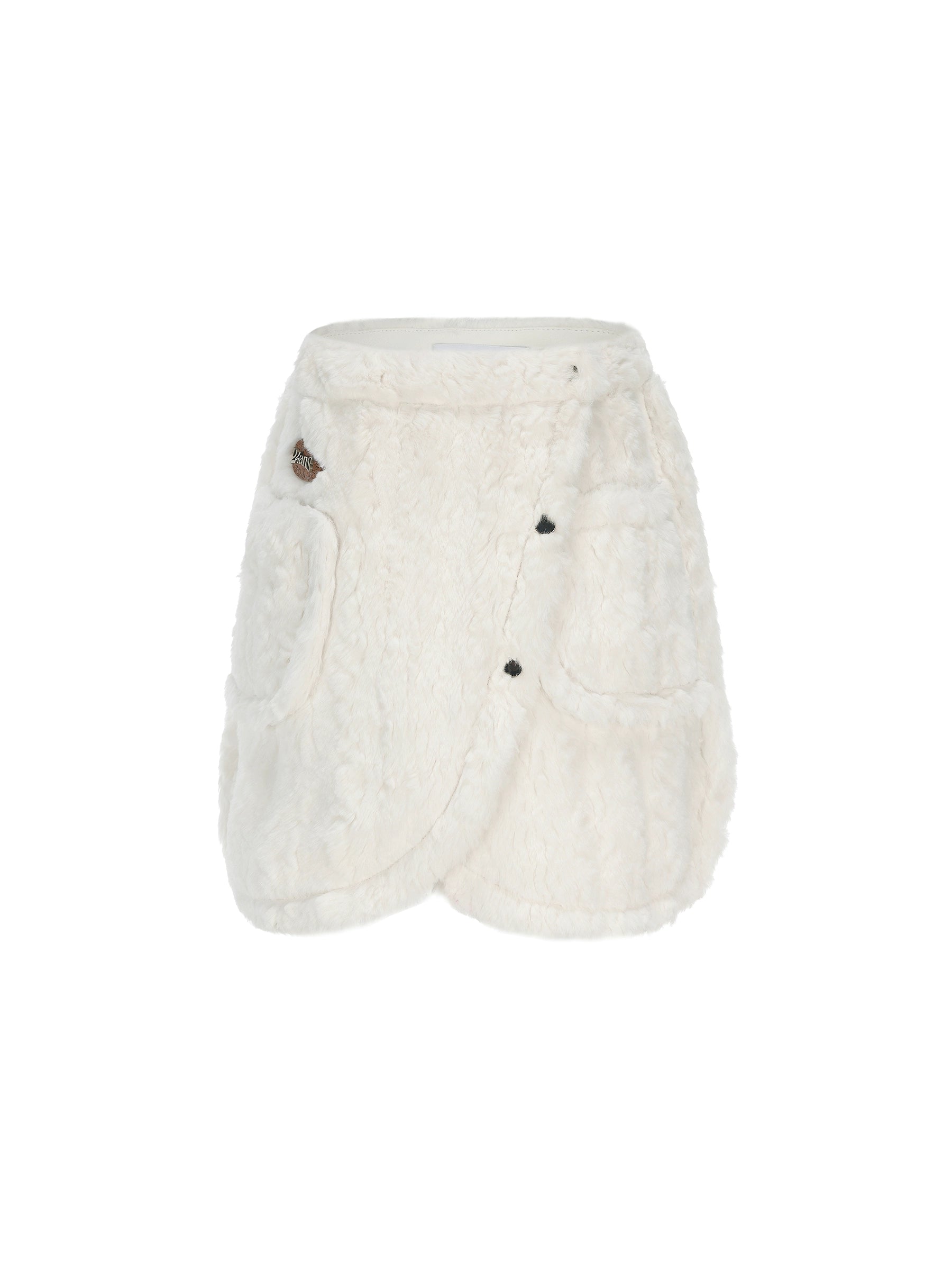 Fluffy Fur Hollow Short Jacket & Wrap Design Skirt
