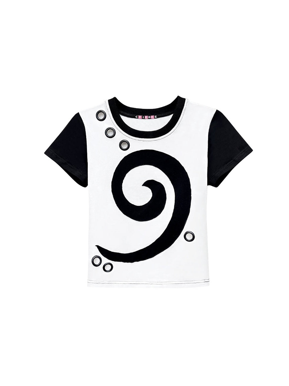 Spiral-panel Cut-out T-shirt