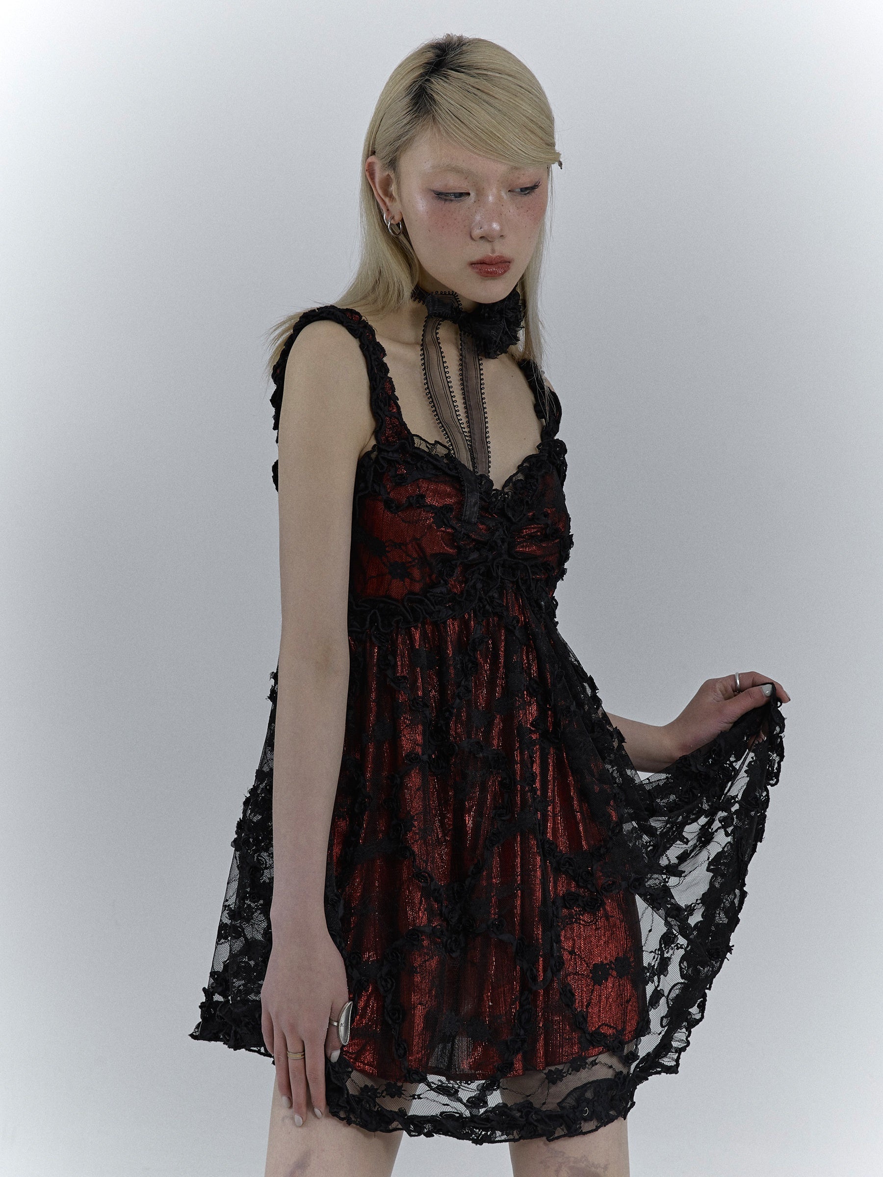 Lace Baby Doll Suspender Dress