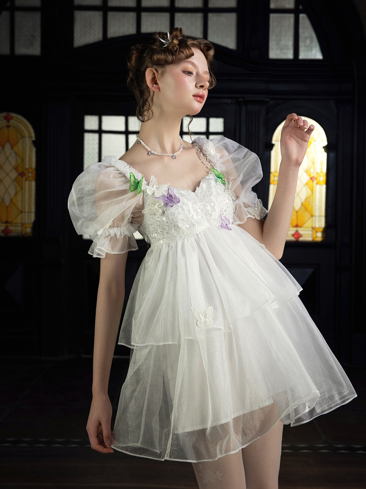 THREE-DIMENSIONAL BUTTERFLY PUFF SLEEVE DRESS – ARCANA ARCHIVE THREE-DIMENSIONAL BUTTERFLY PUFF SLEEVE DRESS – ARCANA ARCHIVE