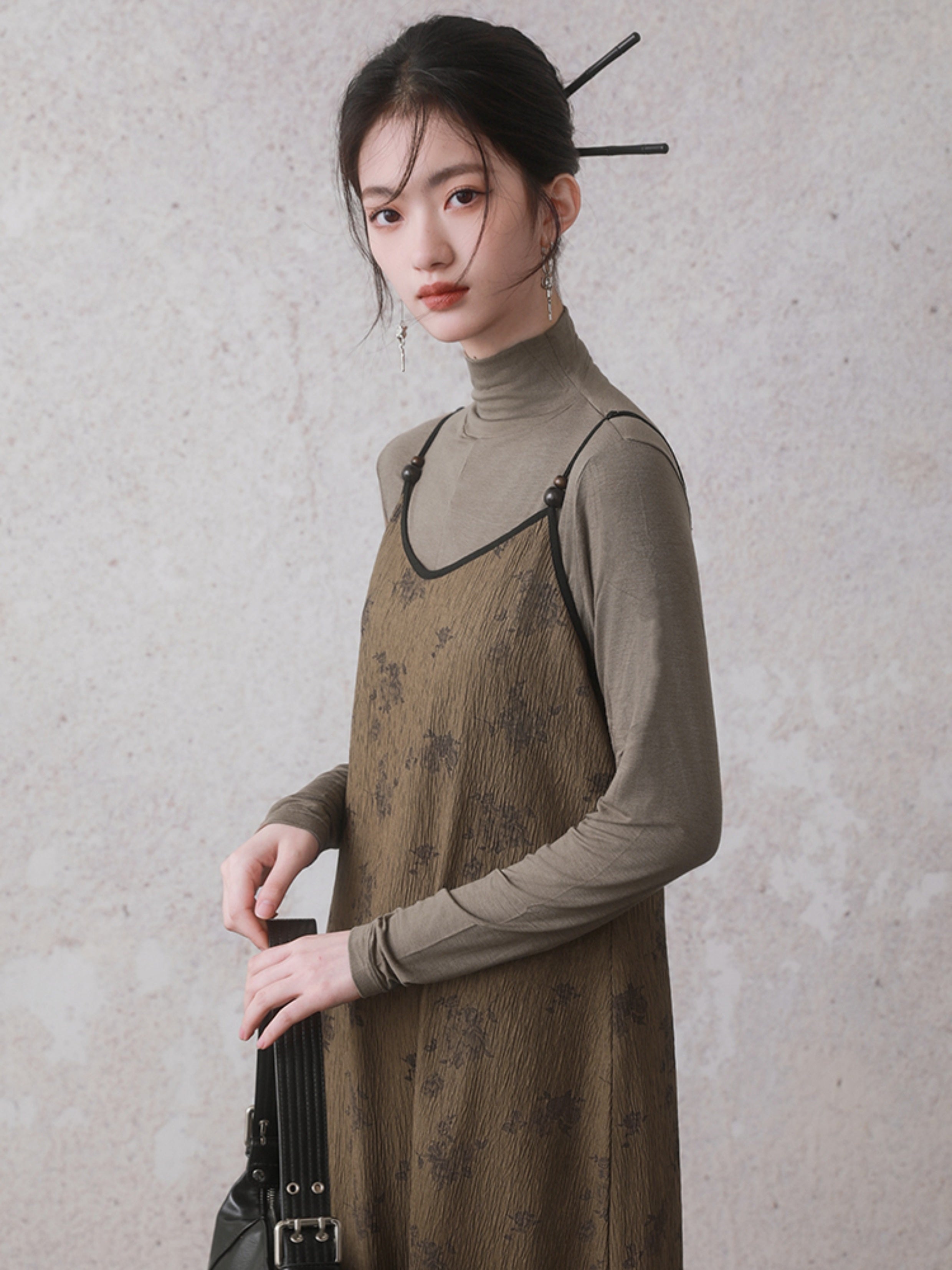 중국 인쇄 서스펜더 드레스