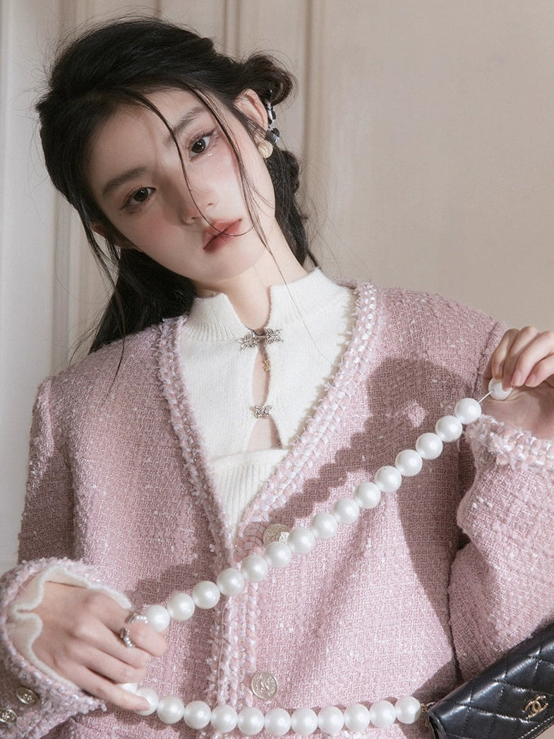 Girly V-Neck Tweed Taste Jacket