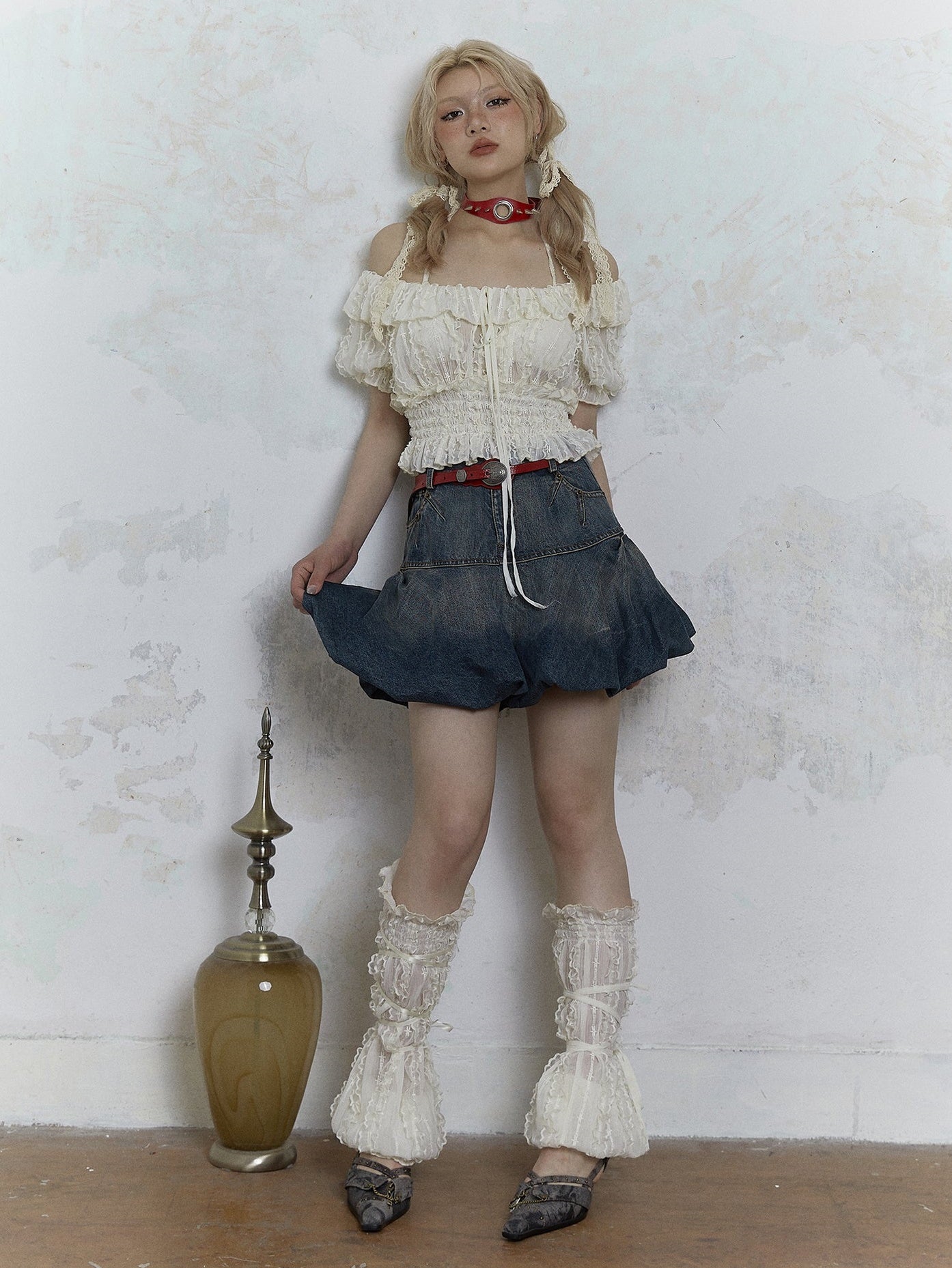 Lace Straps Leg Cover