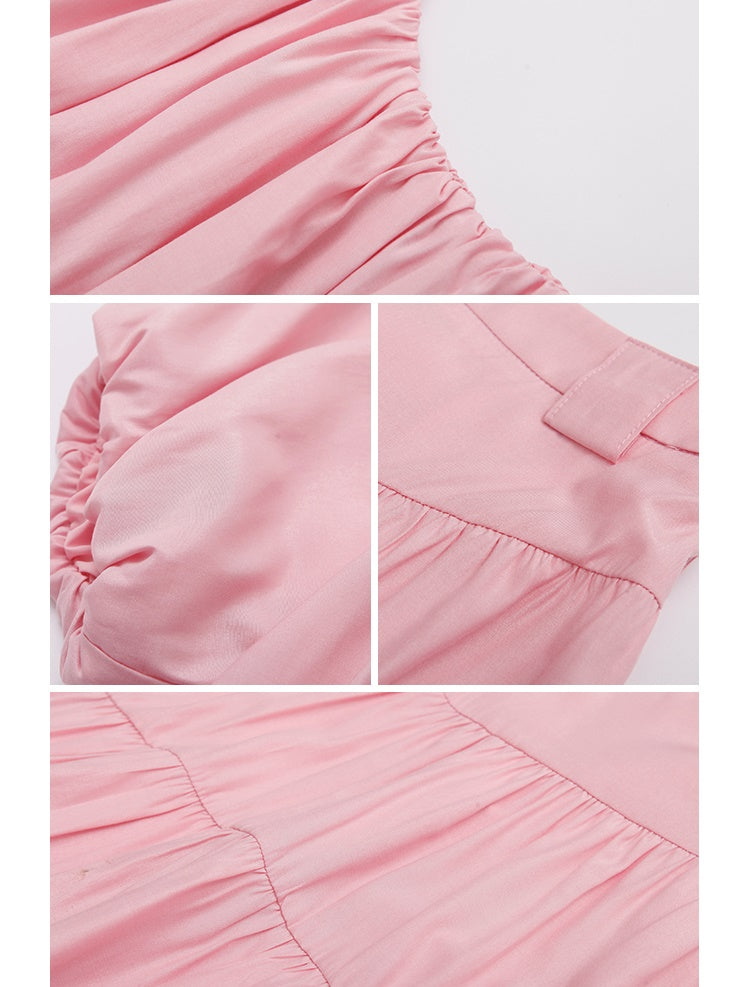 Lose Shirring Short Top & Shirring Split Rock