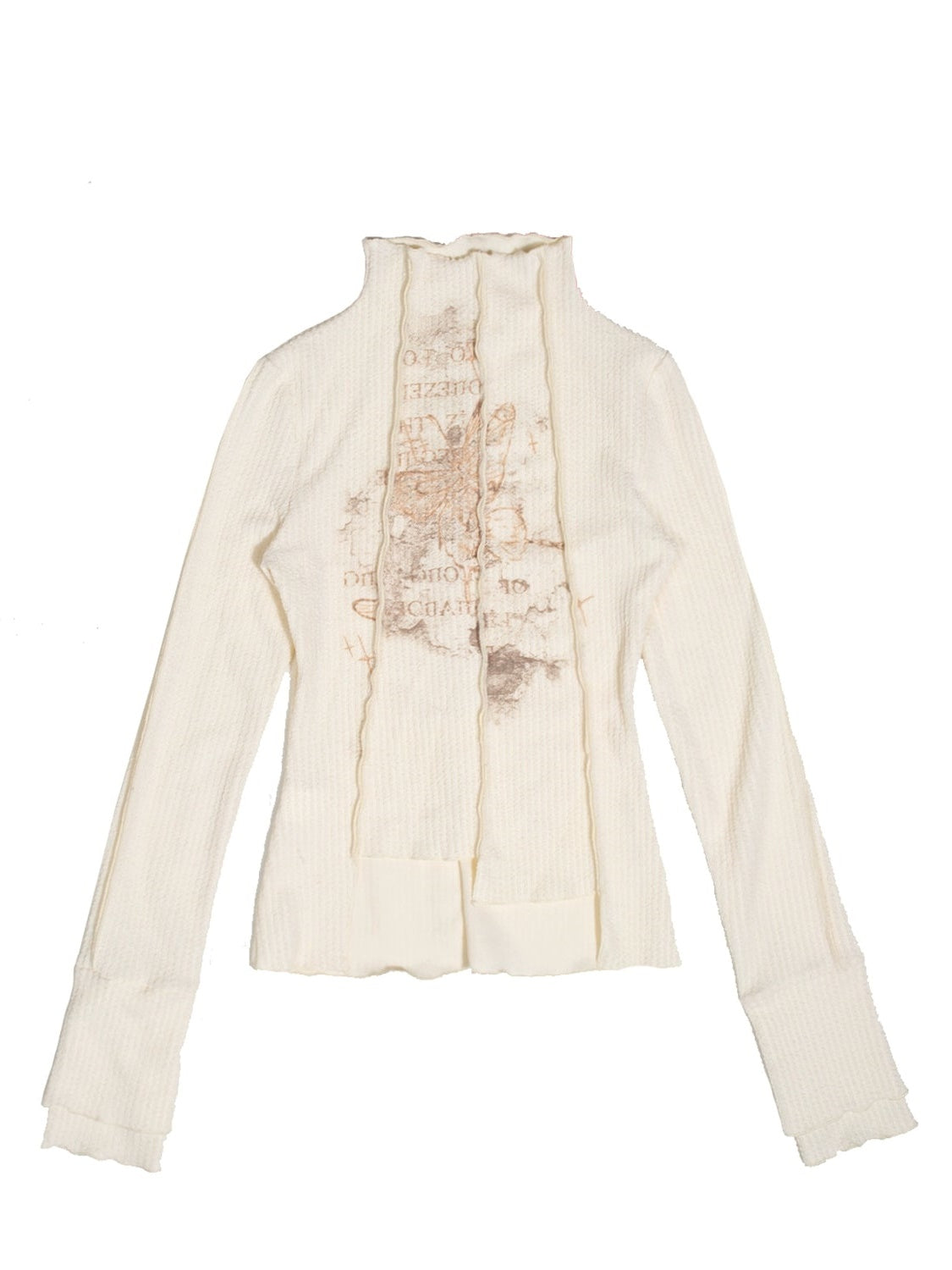 Retro hochhals gestrickte Langmischtischtop