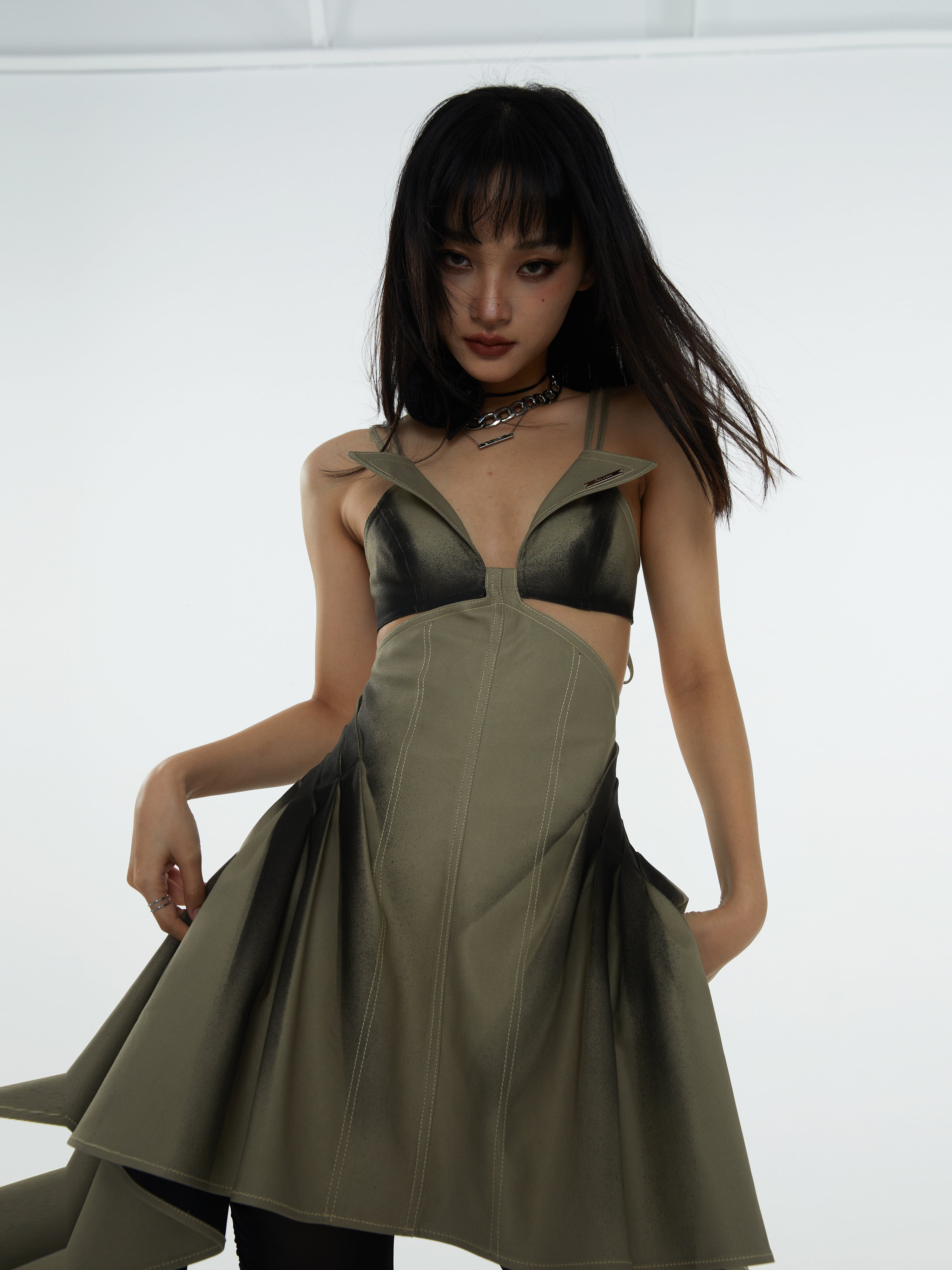 낙서 얇은 해체 드레스