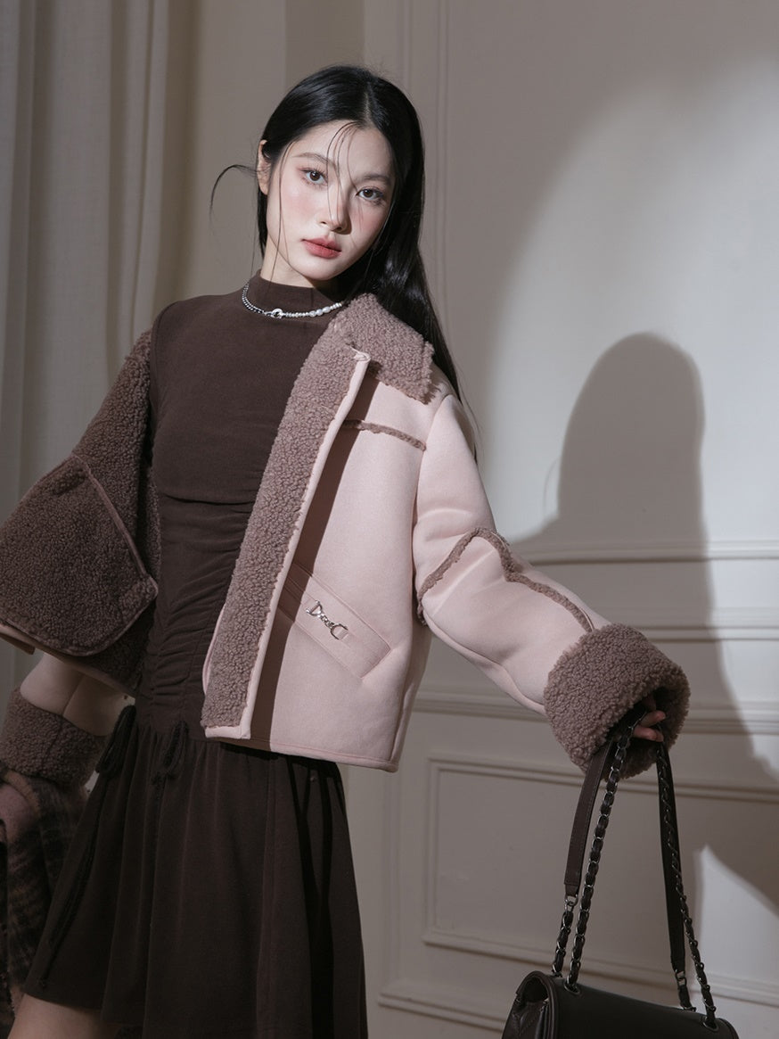 Suede Pattern BoA Jacket & Skirt