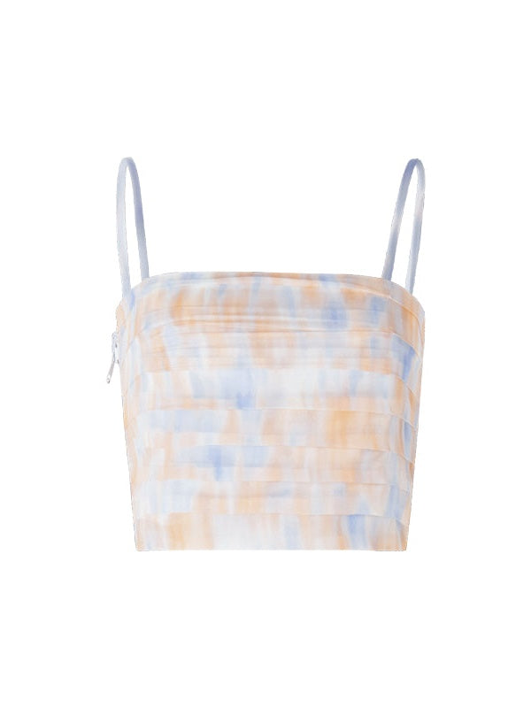 가역적 인 Colorfer 주름 짧은 카미솔