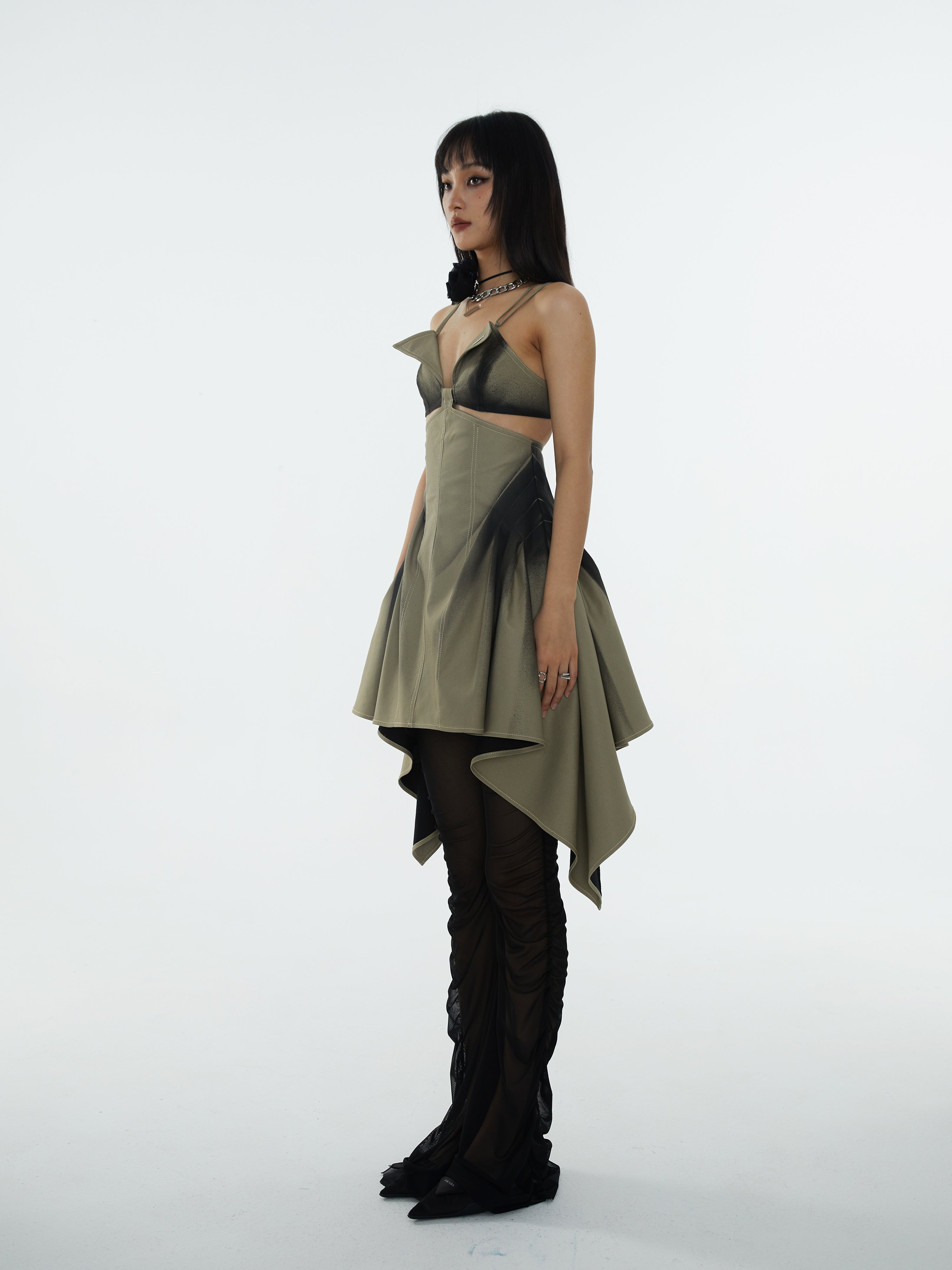 낙서 얇은 해체 드레스