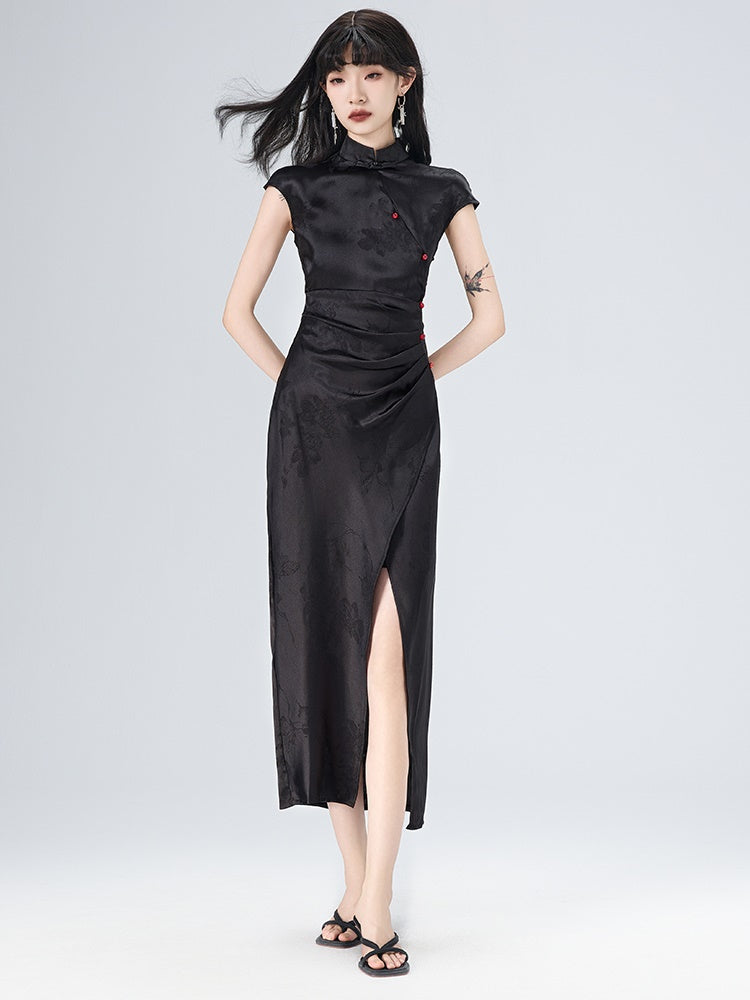 Sleeveless Improved Cheongsam Slit Design Long Dress