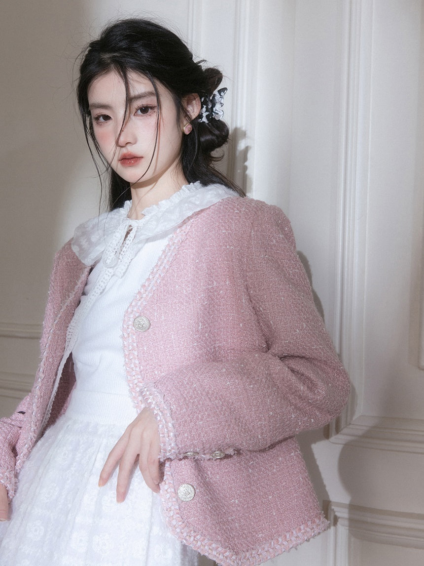 Girly V-Neck Tweed Taste Jacket