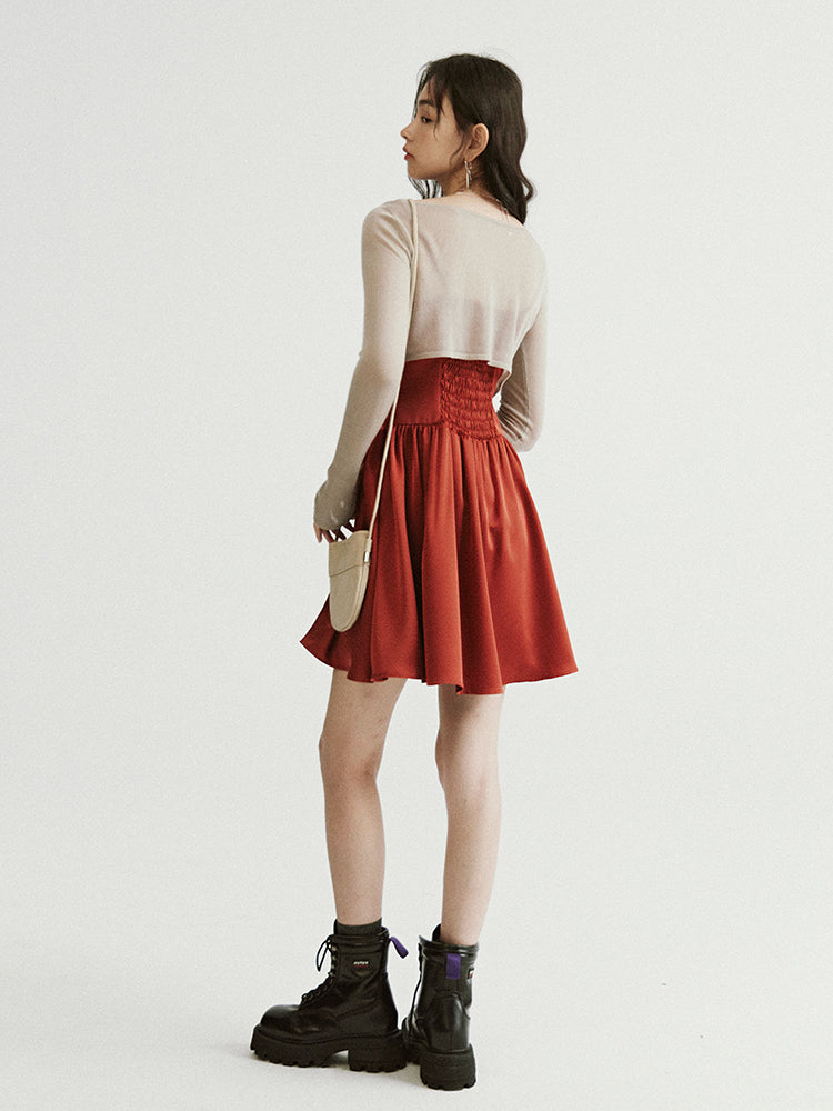 Woven Slanted Placket Dress