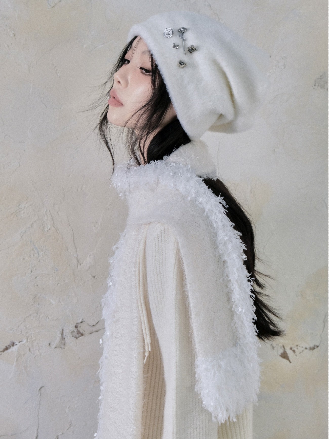 Tassel Feather Stitching Muffler