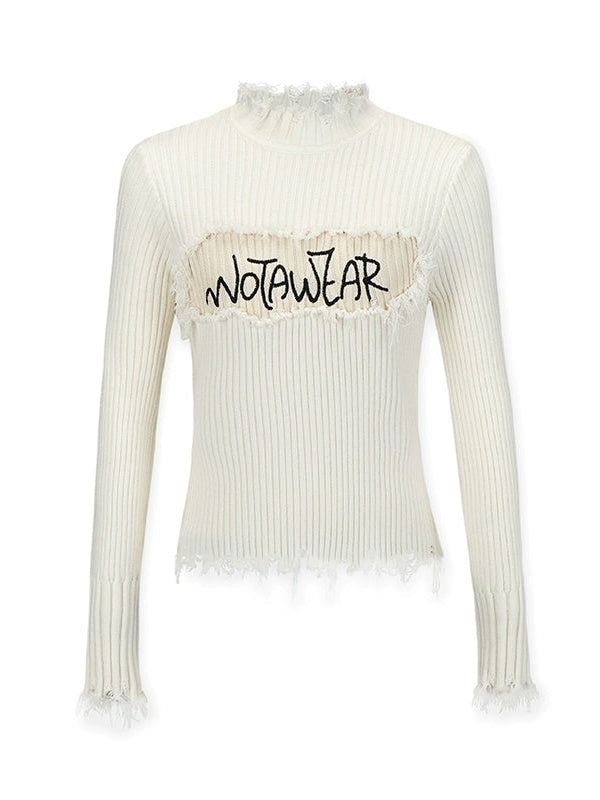 Reihe Rand Slim Fit Flaschenhals Pullover